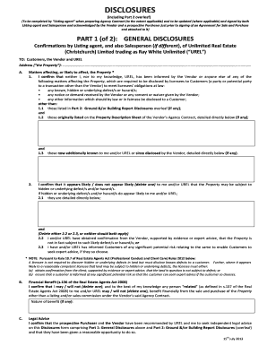 Real Estate Property Disclosure Form
