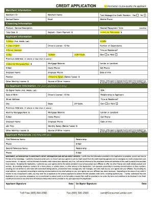 Credit Application Form
