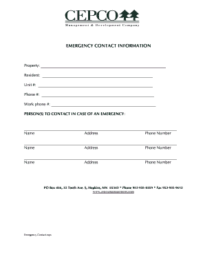 Emergency Contact Information Form
