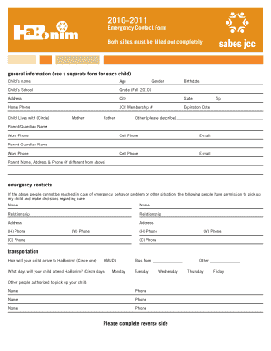 Emergency Contact Form