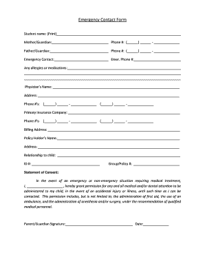 Emergency Contact Form