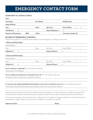 Emergency Contact Form