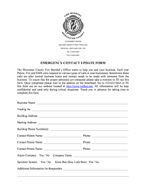 Emergency Contact Update Form