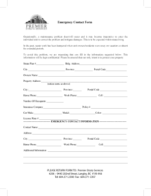 Emergency Contact Form