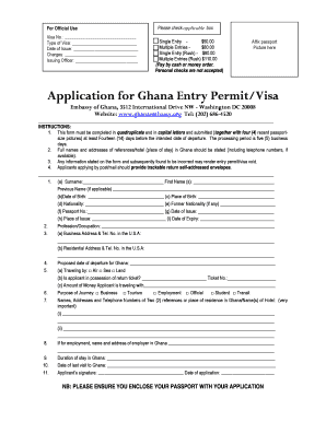 Ghana Entry Permit/Visa Application