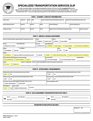 Specialized Transportation Services Slip