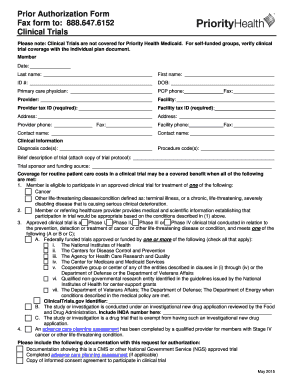 Clinical Trial Prior Authorization Form