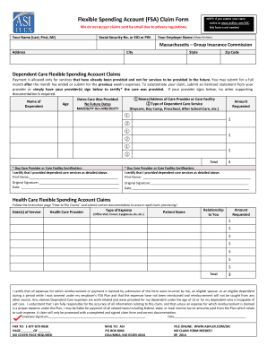 Flexible Spending Account Claim Form