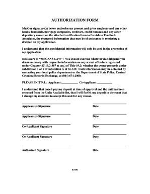 Authorization Form for Background Check