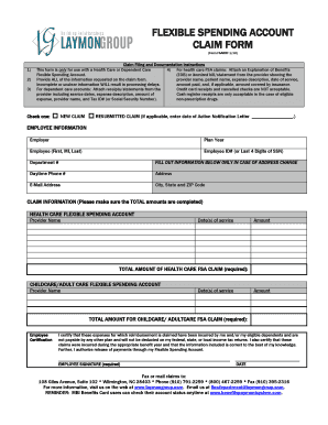 Flexible Spending Account Claim Form