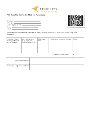 FSA Medical Purchases Claim Form