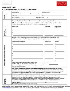 FSA Health Care Claim Form