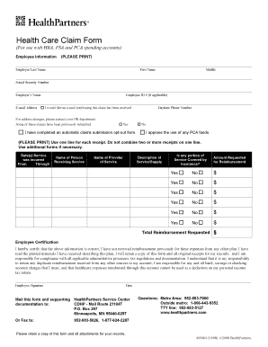 Healthcare Claim Reimbursement Form