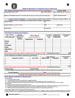 Health & Dependent Care Reimbursement Claim Form