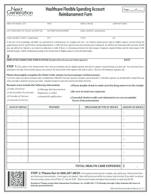 Healthcare Flexible Spending Account Reimbursement Form