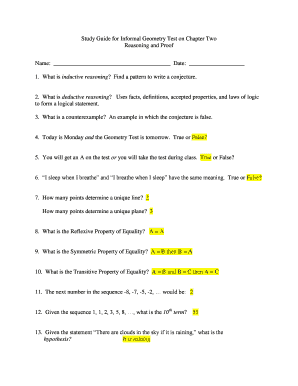 Geometry Test Study Guide