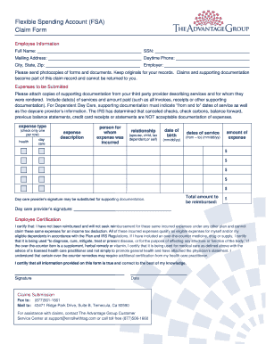Flexible Spending Account Claim Form