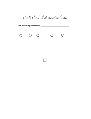 Credit Card Authorization Form