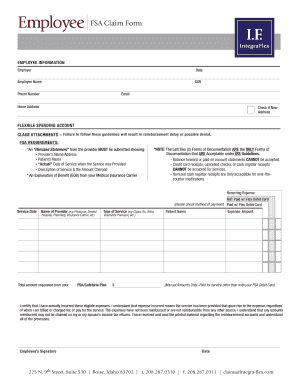 Employee FSA Claim Form