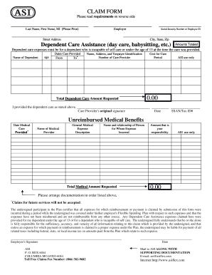 Dependent Care and Medical Expense Claim Form