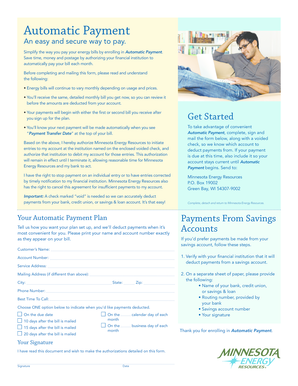 Automatic Payment Authorization Form