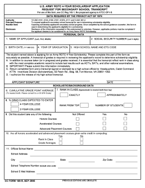 US Army ROTC 4-Year Scholarship Application