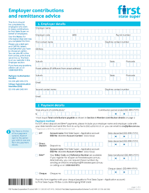 Employer Contributions and Remittance Advice Form