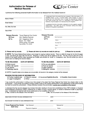 Authorization for Release of Medical Records