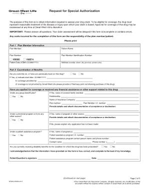 Request for Special Authorization