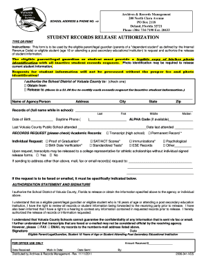 Student Records Release Authorization