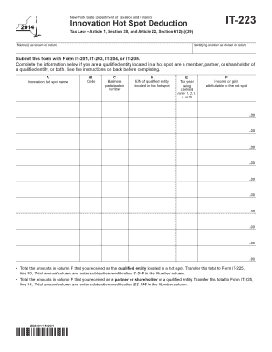 New York Innovation Hot Spot Deduction Form IT-223