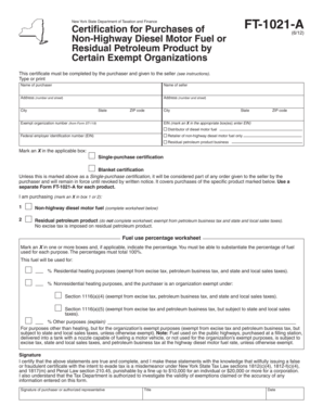 New York FT-1021-A Form