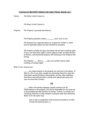 Contract to Buy/Sell Unimproved Land