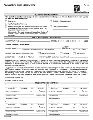 Prescription Drug Claim Form