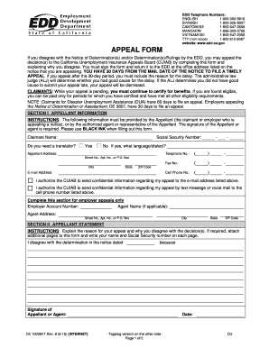 California Unemployment Insurance Appeal Form