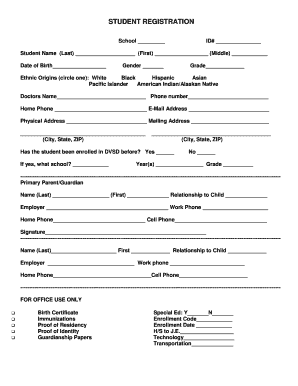 Student Registration Form