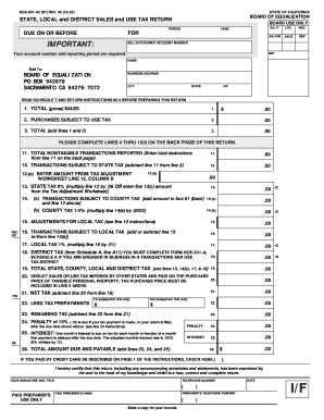 California Sales and Use Tax Return
