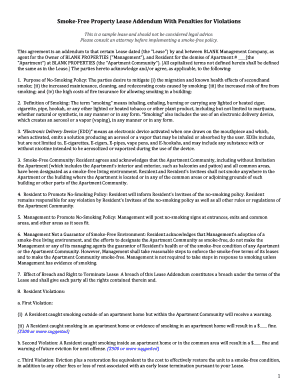 Smoke-Free Lease Addendum with Penalties