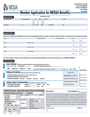 MESSA Benefits Application Form