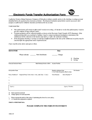 Electronic Funds Transfer Authorization Form