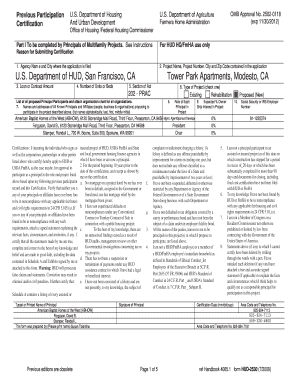 HUD-2530 Previous Participation Certification