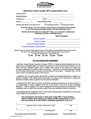 Electronic Funds Transfer Authorization Form