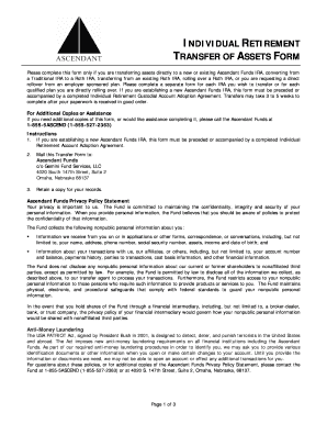 Individual Retirement Transfer of Assets Form