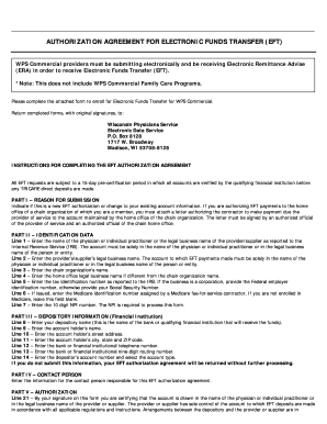 WPS Commercial Electronic Funds Transfer Authorization Agreement