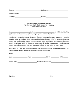 Home Affordable Modification Program Consent Form