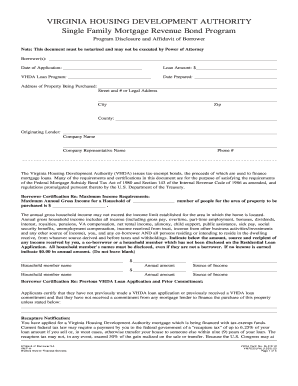 Virginia Housing Development Authority Affidavit of Borrower