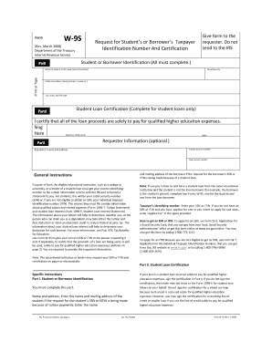 Form W-9S Student Loan Certification