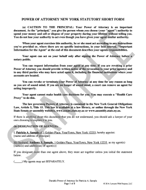 New York Statutory Short Form Power of Attorney
