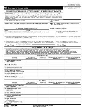 VA Form 21-0788 Apportionment of Beneficiary's Award