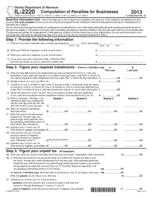 Illinois Business Tax Penalty Computation Form